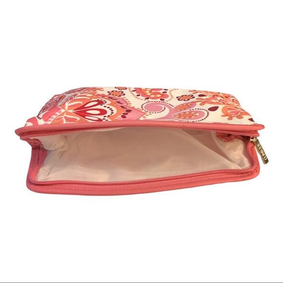 NWOT Clinique Pink Paisley Geometric Floral Makeup Bag Cosmetic Case - Picture 9 of 9